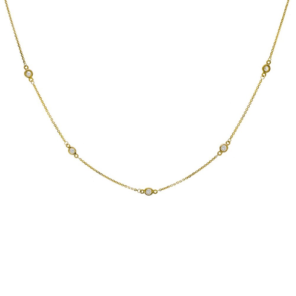 0.35 Ct. tw. Round Diamonds By The Yard Necklace In 14K Gold